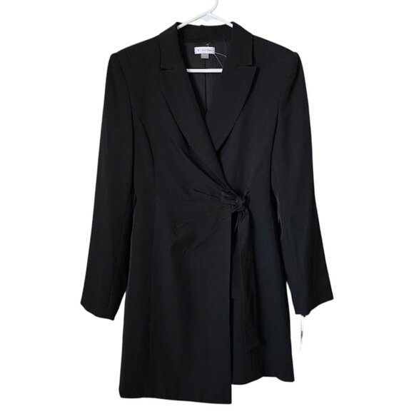 CALVIN KLEIN X-Fit Blazer‎ Mini dress wrap blazer in black NEW size 8 - Picture 1 of 10